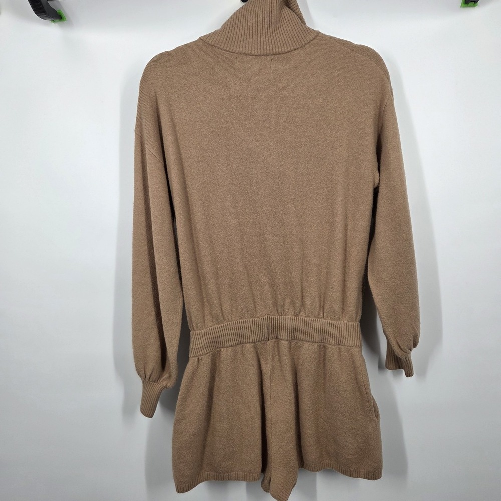 Spirtual Gangster Women's Funnel Neck Romper Brown M $148 Cozy Lounge Sleep - Picture 6 of 7